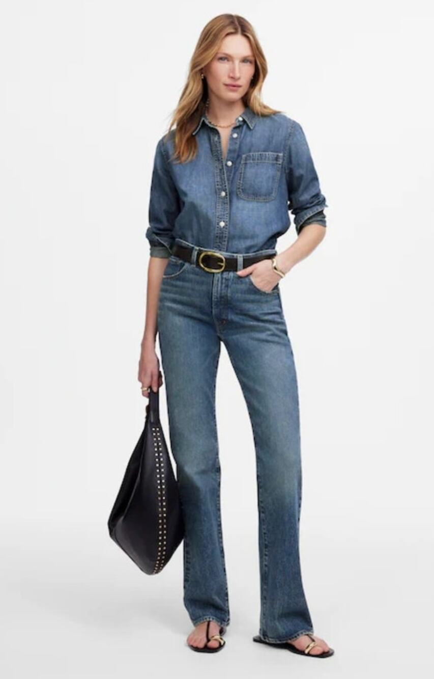 NWT Madewell The Tall Relaxed Bootcut Jean Blue 30T